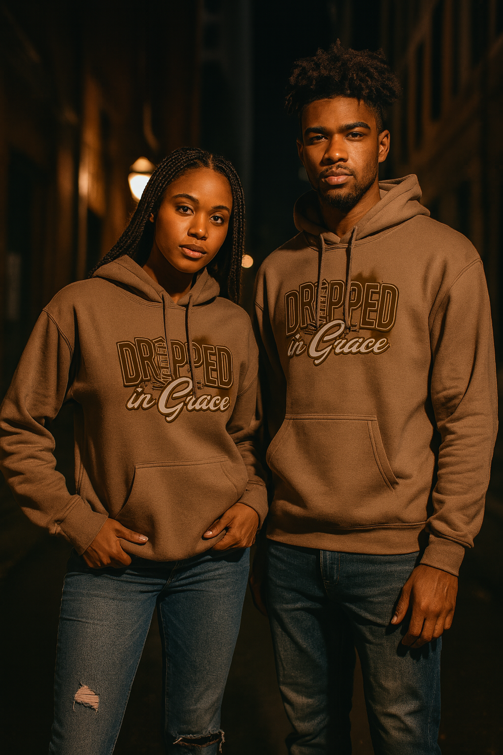 Dripped in Grace Hoodie – Saddle