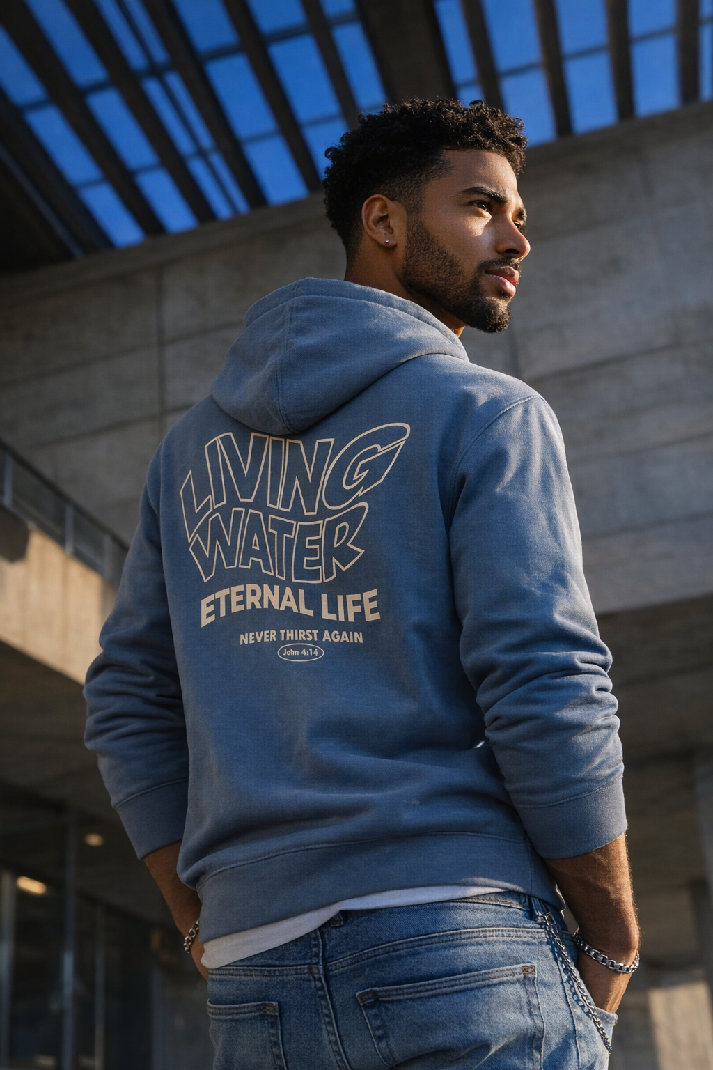 Living Water Hoodie - Storm Blue