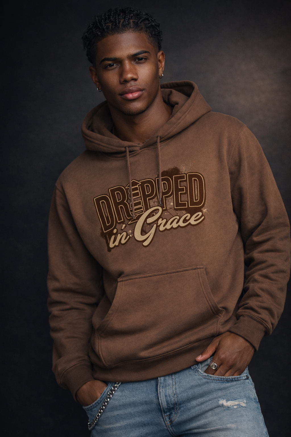 Dripped in Grace Hoodie – Saddle