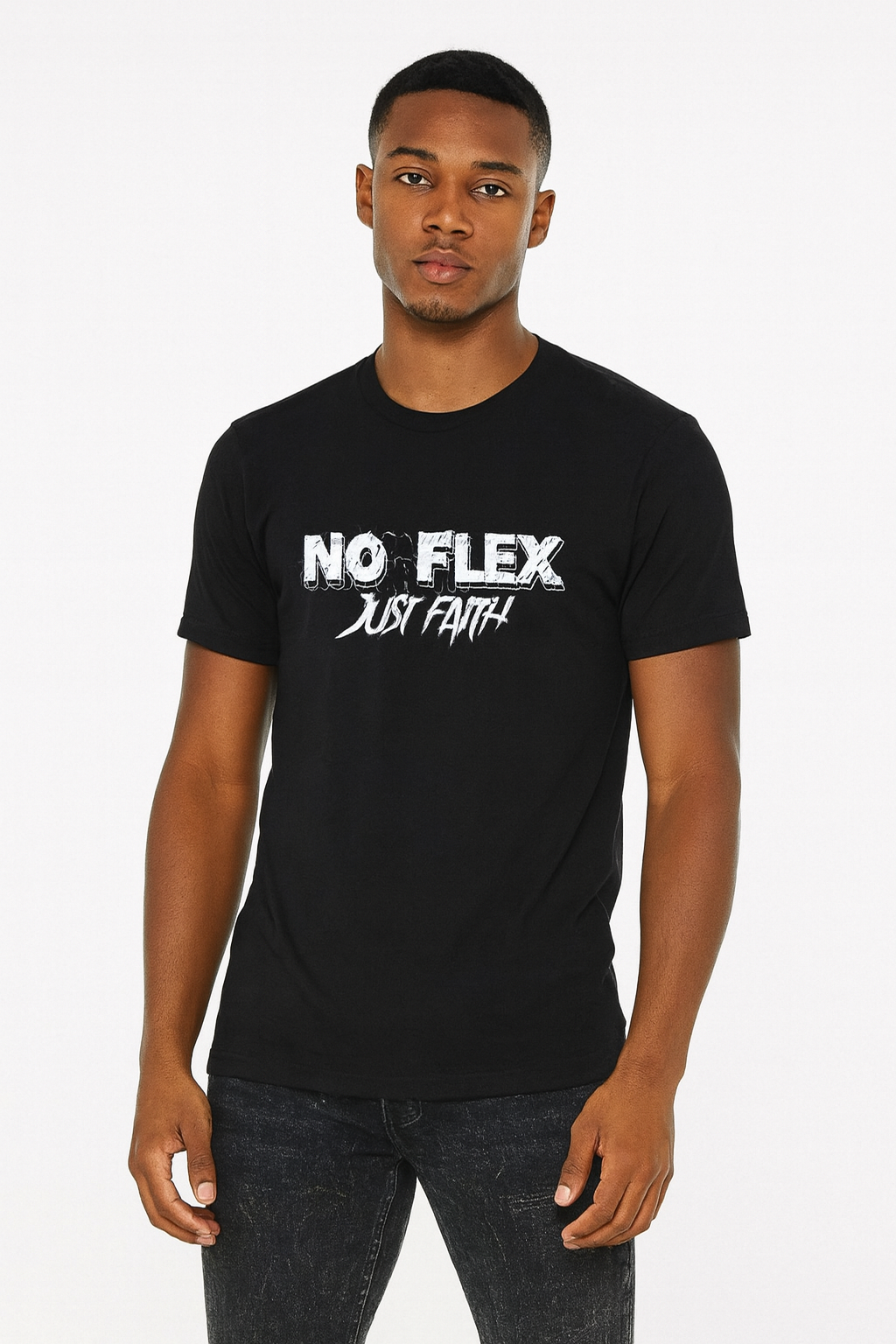 No Flex, Just Faith Tee - Black