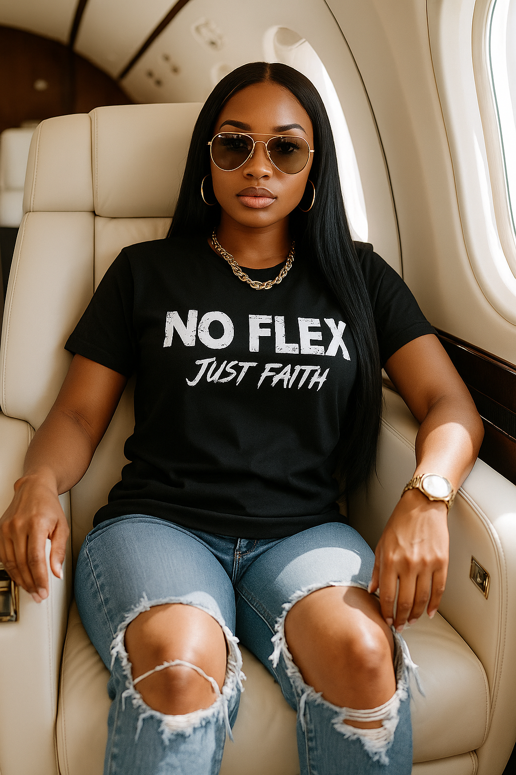 No Flex, Just Faith Tee - Black